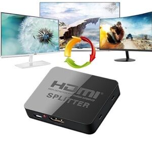 NATEFEMIN HDMI
Splitter 1 in 2 Out, DC 5V 1A HDMI